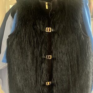 Calvin Klein Black Faux Fur Vest